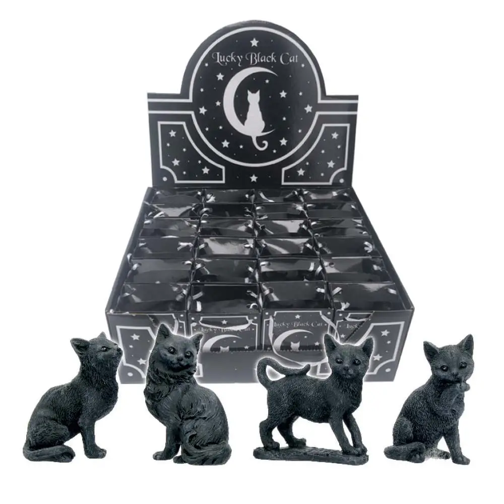 Figurine lucky black cats minifigure display (24)